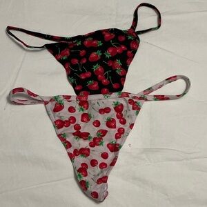 Victoria’s Secret strawberry and Cherry Print Thong Set